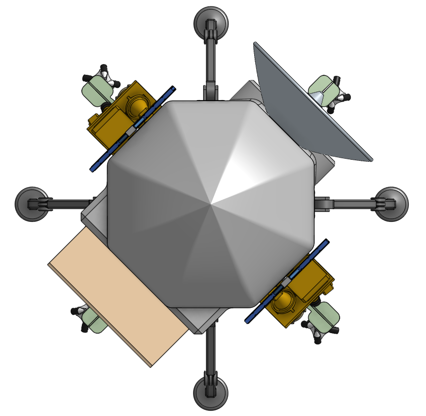 Top-down — payload & rover layout